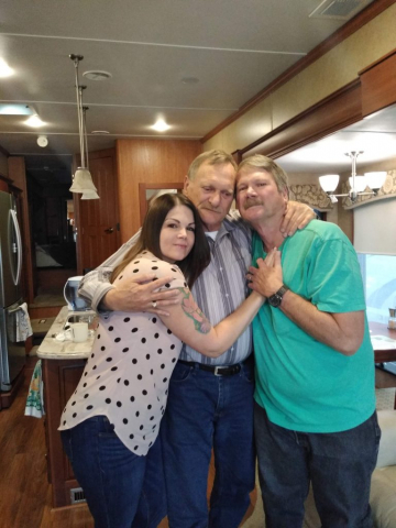 With his niece Kristine and brother Maurice. Family photo.