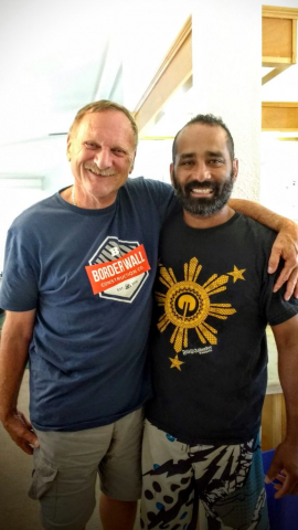 Laren with his oldest son Andrew. Photo of Laren and Andrew side-by-side.