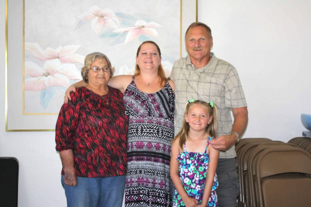 Photo with step-daughter RuthAnn and granddaughter Rheanna. Family photo.